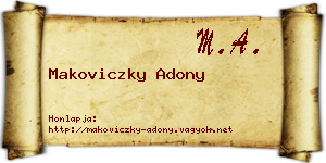 Makoviczky Adony névjegykártya